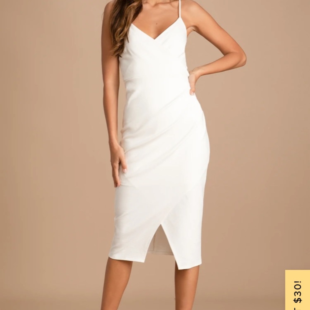 Lulu’s All This Appeal White Bodycon MIDI Dress